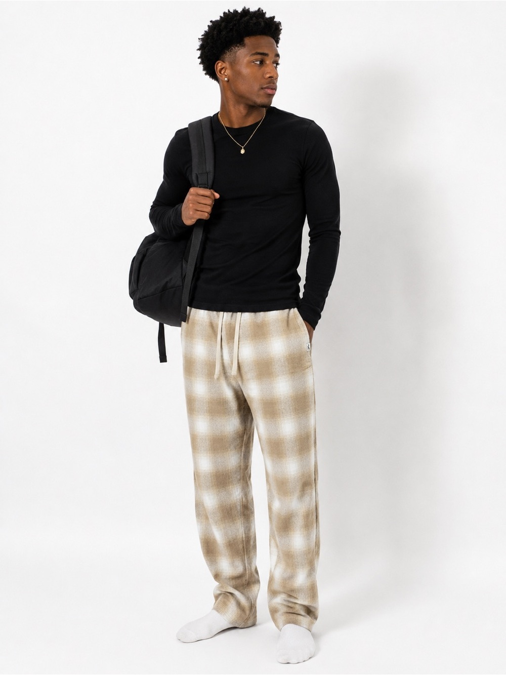 Hollister Beige/Cream Cozy Sleep pants